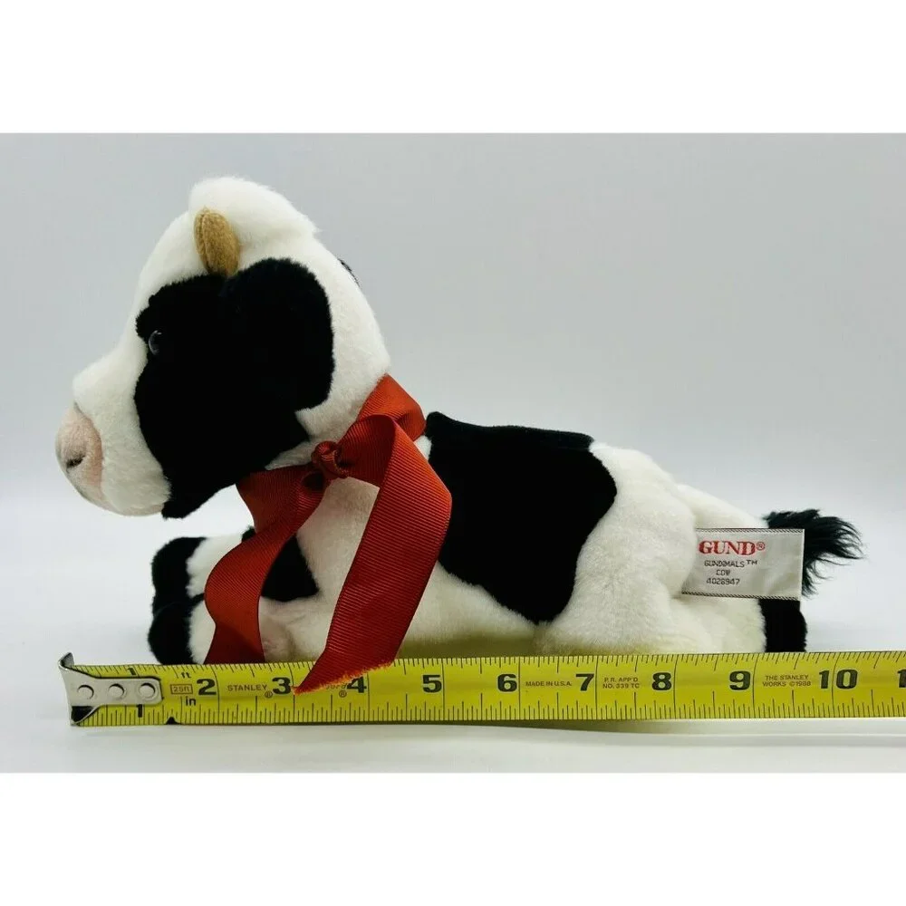 Gund‎ Gundimals Cow Plush Stuffed Animal 4028947 Black White 10 inch Realistic